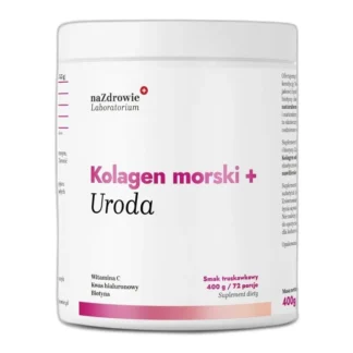 Na Zdrowie Kolagen rybi MORSKI Uroda + kwas hialuronowy TRUSKAWKOWY 400g — zdjęcie 1