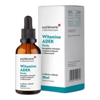 Witaminy ADEK (A D3 E K2 mk7) Forte naZdrowie krople 30ml — zdjęcie 1
